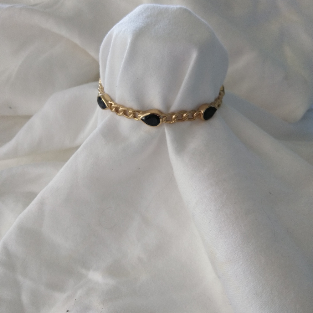 NEW  Melinda Maria Abigail Gold Onyx Bracelet